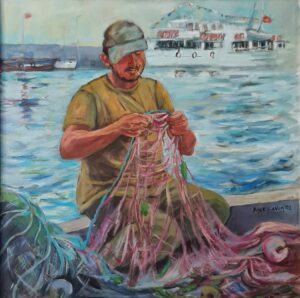 Balıkçı  80×80cm Tuval üzerine Yağlıboya